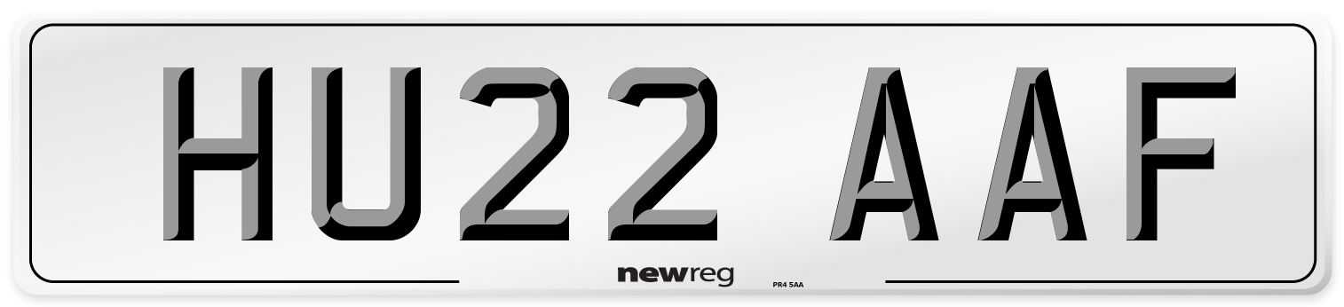 HU22 AAF Number Plate from New Reg